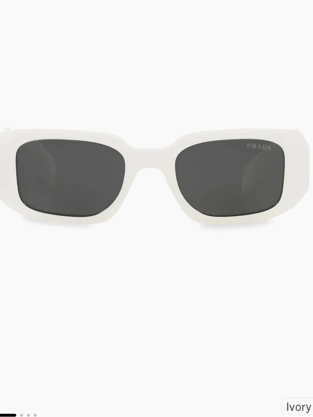 Prada White Sunglasses with Black Lenses and Dual Prada Cases